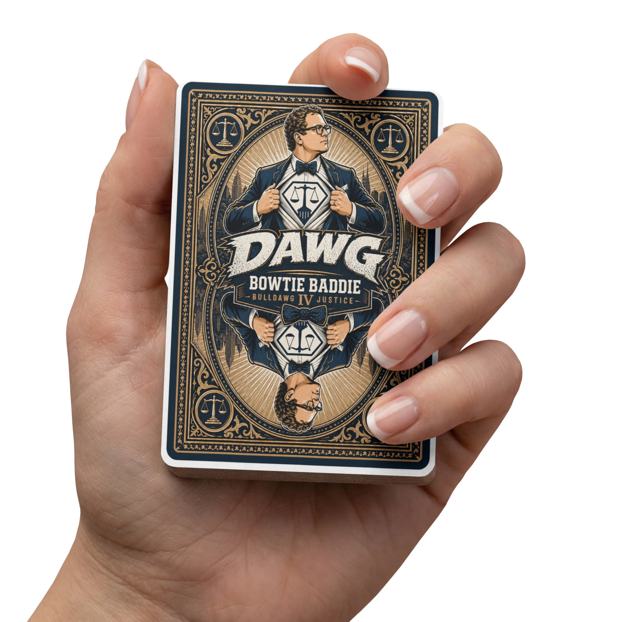 Poker playing cards - DAWG (blue/gold)